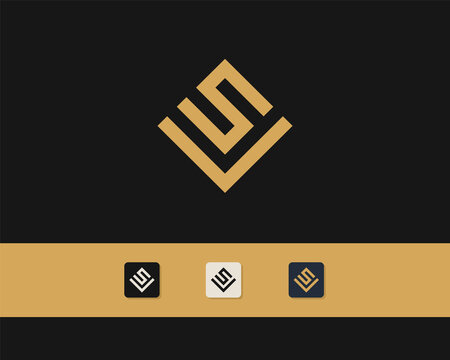 Letters S and V or SV line logo design. Linear minimal stylish emblem. Luxury elegant vector element. Premium business logotype. Graphic alphabet symbol for corporate business identity