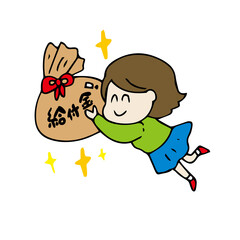 給付金に喜ぶ女性