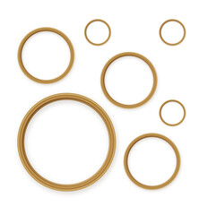 Wooden vector photo frame collection. 3D picture frame design vector for image or text