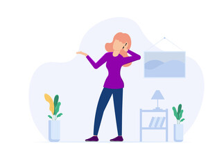 Simple illustrations, women calling, women contacting online delivery, illustrations suitable for landing illustration pages and more eps file editablemaster2