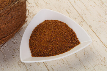 Coconut brown sugar in the bowl