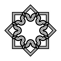 Design monochrome decorative snowflake element