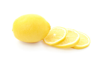 Sliced yellow lemon.