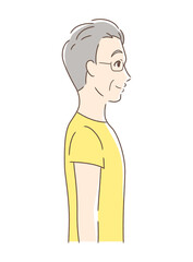 笑顔な男性の横顔