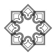 Design monochrome decorative snowflake element