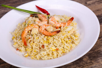 Thai style fried rice with prawn