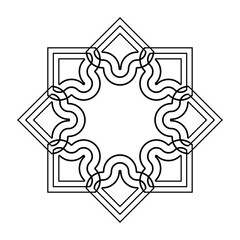 Fototapeta premium Design monochrome decorative snowflake element