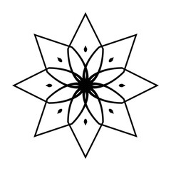 Design monochrome decorative snowflake element