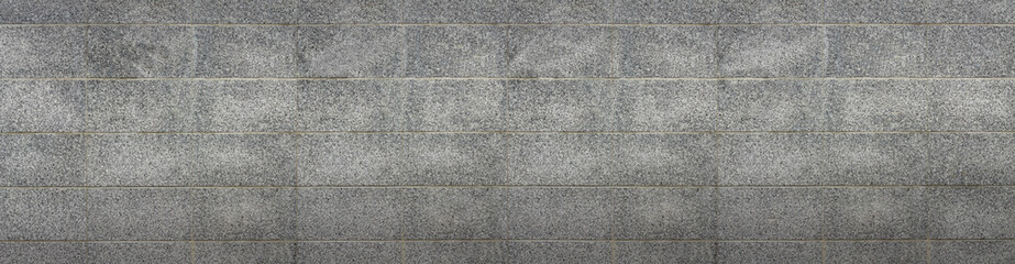 Grey granite stone wall background banner, large wall texture
