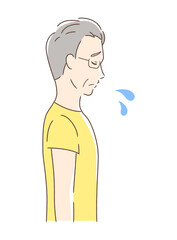 悲しむ男性の横顔