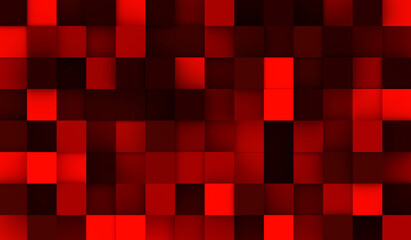 Horizontal texture of volumetric red-brown cubes. 