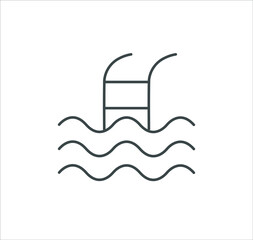 Swimming pool icon vector on white background