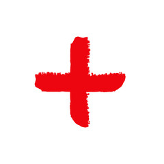 Obraz premium Grunge plus sign. Cross symbol .Vector