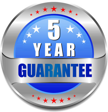 5 Year guarantee stamp vector logo images, Guarantee vector stock photos, Guarantee vector illustration of logo