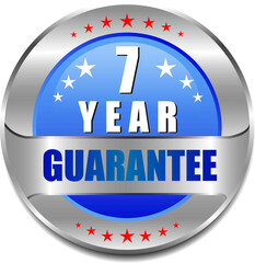 7 Year guarantee stamp vector logo images, Guarantee vector stock photos, Guarantee vector illustration of logo.