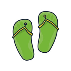 Flip Flops with foot prints inside isolated vector illustration  for Flip-Flop Day on June 19