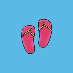 Flip Flops with foot prints inside vector illustration for Flip-Flop Day on June 19