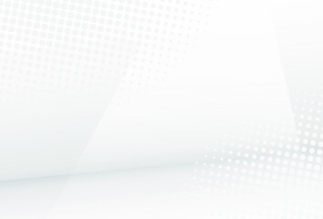 Halftone white & grey background. vector design concept. Abstract white and gray gradient background. Halftone dots design background. vector Illustration.