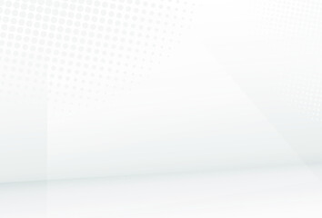 Halftone white & grey background. vector design concept. Abstract white and gray gradient background. Halftone dots design background. vector Illustration.