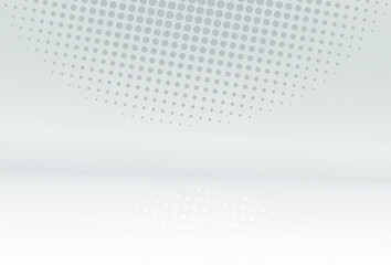 Halftone white & grey background. vector design concept. Abstract white and gray gradient background. Halftone dots design background. vector Illustration.