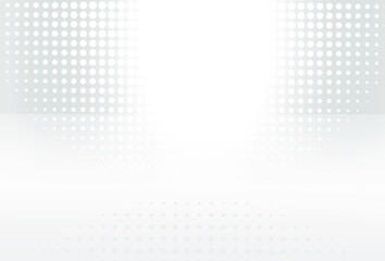 Halftone white & grey background. vector design concept. Abstract white and gray gradient background. Halftone dots design background. vector Illustration.
