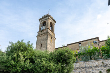 Fototapeta na wymiar Bell tower of Santo Gemini in the town of San Gemini