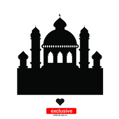 mosque icon.Flat design style vector illustration for graphic and web design.