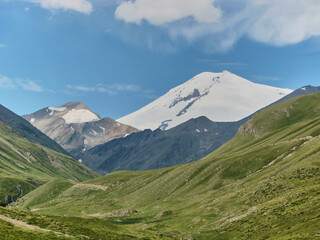 Mountains Landscape Travel aerial view from north side of Elbrus mount serene scenery wild nature calm idyllic scene