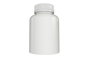 Supplement bottle mock-up with a white lid, 3d illustration