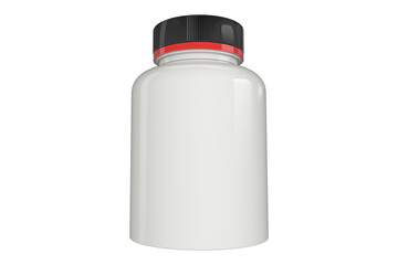 Supplement bottle mock-up with a black lid, 3d illustration