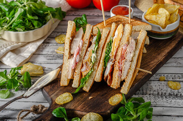 Delicious homemade club sandwich