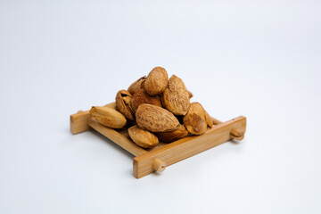 Delicious almond nuts are on the table