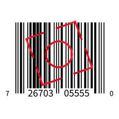 Barcode close-up against white background