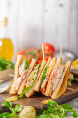 Delicious homemade club sandwich