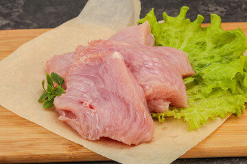 Raw turkey breast steak for cooking
