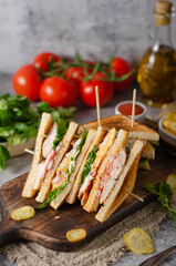 Delicious homemade club sandwich