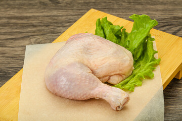 Raw chicken leg for cooking