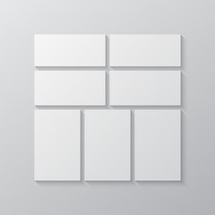 Vector empty collage board seven images, photo