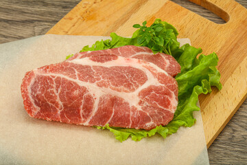 Fototapeta premium Raw pork meat neck steack