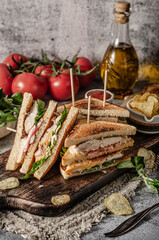 Delicious homemade club sandwich