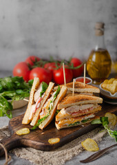 Delicious homemade club sandwich