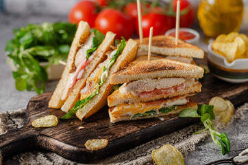 Delicious homemade club sandwich