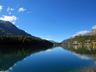 Fototapeta na wymiar landscape view of St Maritz, Switzerland