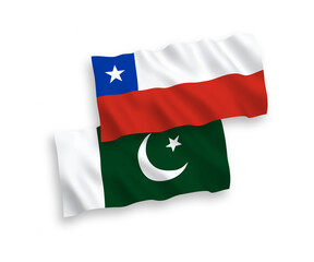 Flags of Chile and Pakistan on a white background