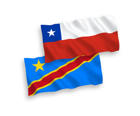 Flags of Chile and Democratic Republic of the Congo on a white background