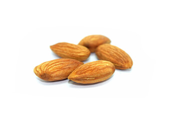 almonds on white background