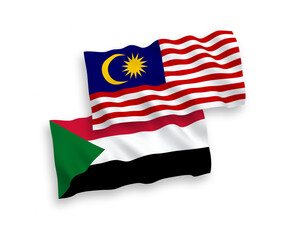 Flags of Sudan and Malaysia on a white background