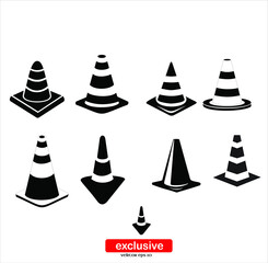 Road Cone Icon.Flat design style vector illustration for graphic and web design.
