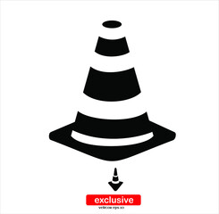 Road Cone Icon.Flat design style vector illustration for graphic and web design.