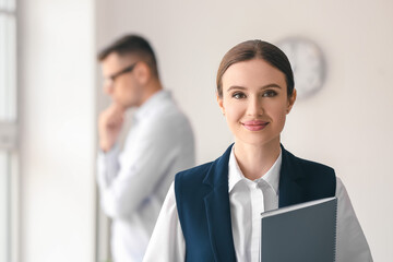 Young businesswoman working in office